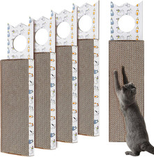 4 PCS 15 Inch Door Hanging Cat Scratcher Cardboard Board Reversible Pad Mat