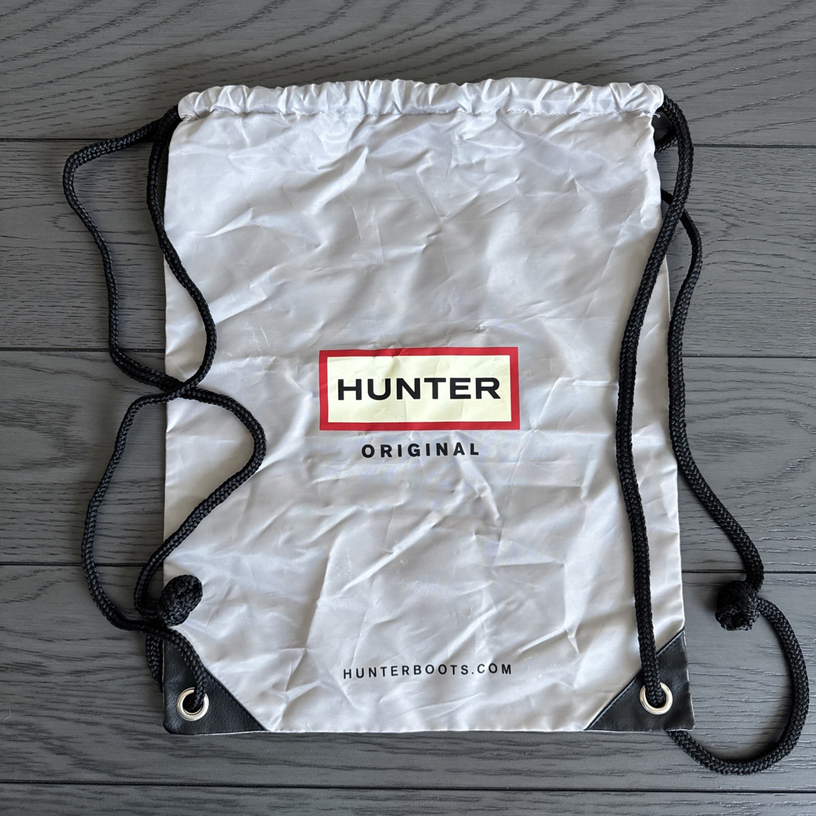 Hunter Original Drawstring Backpack Gray Nylon Lo… - image 1