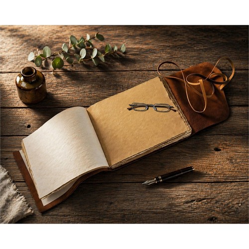 Leather "Our Story" Journal Deckle Edge Paper Wax Dividers Wedding Memory Book
