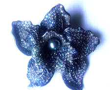 Joan Rivers Large AB Swarovski Crystal Elegance in Bloom Orchid Brooch Pin