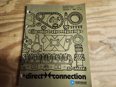 1982 Direct Connection Performance Parts Catalog No. P4120867 Chrysler