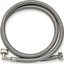 Washing Machine Connector, 3/4 Inch FHT Connection, 90 Degree Elbow, 5 Foot Brai