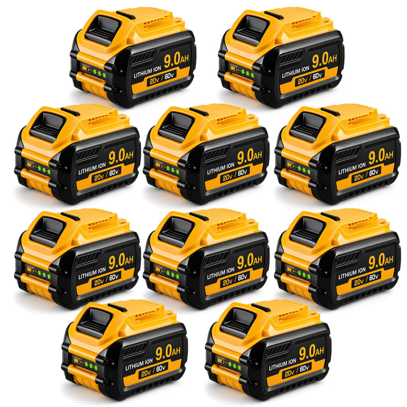 10-PACK 9.0AH 20V/60V Lithium-Ion Battery Replacement for Dewalt DCB606 609 612+