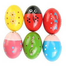 6pcs Wooden Egg Shakers Musical Percussion Instruments