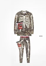 Supreme X Hanes Skelton thermal Set Top & Bottom size medium 