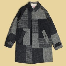 Beams Plus x Harris Tweed Patchwork Bal Collar Coat L fits S/M Japan Overcoat