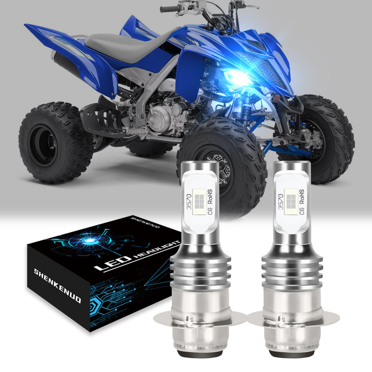 For Yamaha RAPTOR 700 700R 0617 H6 8000K LED Hyper 100W Headlight