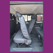 Rear 2Row Black Tailored Waterproof Seat Covers FOR Renault Trafic Minibus 2014+