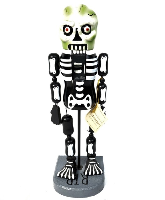 Skeleton Nutcracker Halloween Jointed Wood Day of the Dead RIP 2010