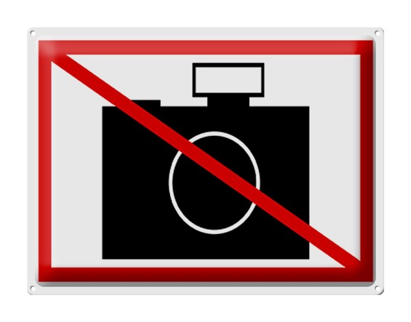 Blechschild Hinweis 40X30 Cm Fotografieren Verboten Metall Deko Schild Tin Sign-image