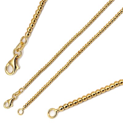 Kugelkette 2,2-4,0mm Armband/Collier 18-50cm 585/14K Gelbgold Made in Germany