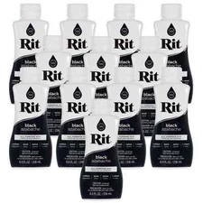 12 Pack Rit Dye Black #15 Liquid Dye, All-Purpose Dye, 8oz Each, S4