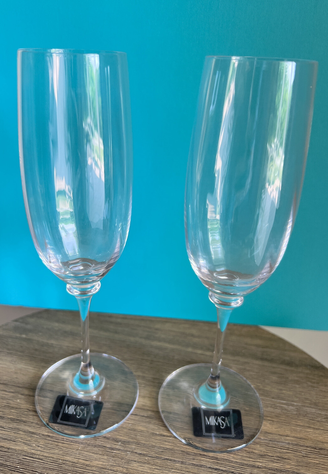 Set of 2 Mikasa Stephanie Champagne Fluted Glasses NEW w/tags Austria