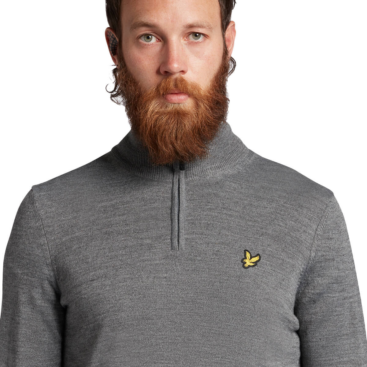 Lyle & Scott Mens 2023 1/4 Zip Merino Wool Acrylic Durable Golf Sweater