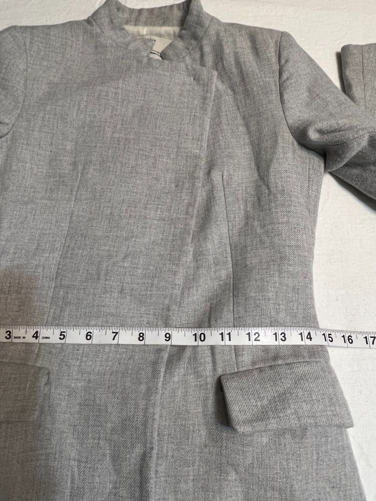 Zara Basic Gray Long Cotton Coat Jacket Women's X… - image 8