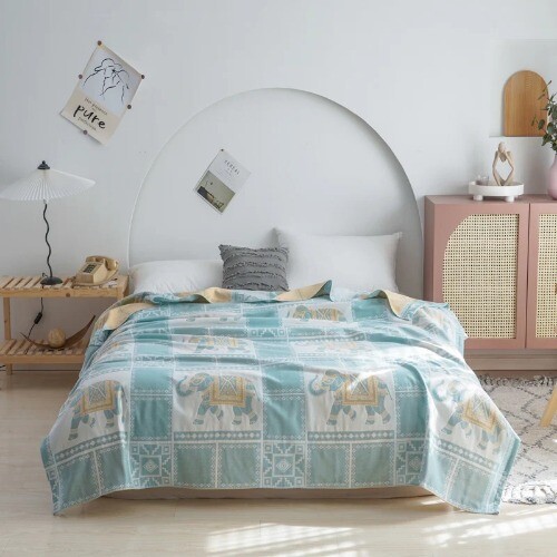 1pc 100% Cotton Blanket Jacquard Bed KidsBlankets Breathable Plaid SofaTowel - Bild 8 von 32