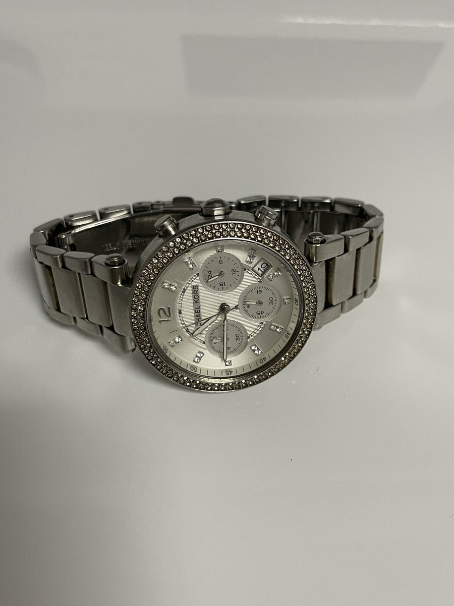 Hotel Kalinga Mk Watch Silver Diamonds Chronograph Michael Kors