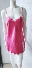 Y2K Victoria  s Secret Pink Satin Mini Lace Trim Slip Dress Women's Medium