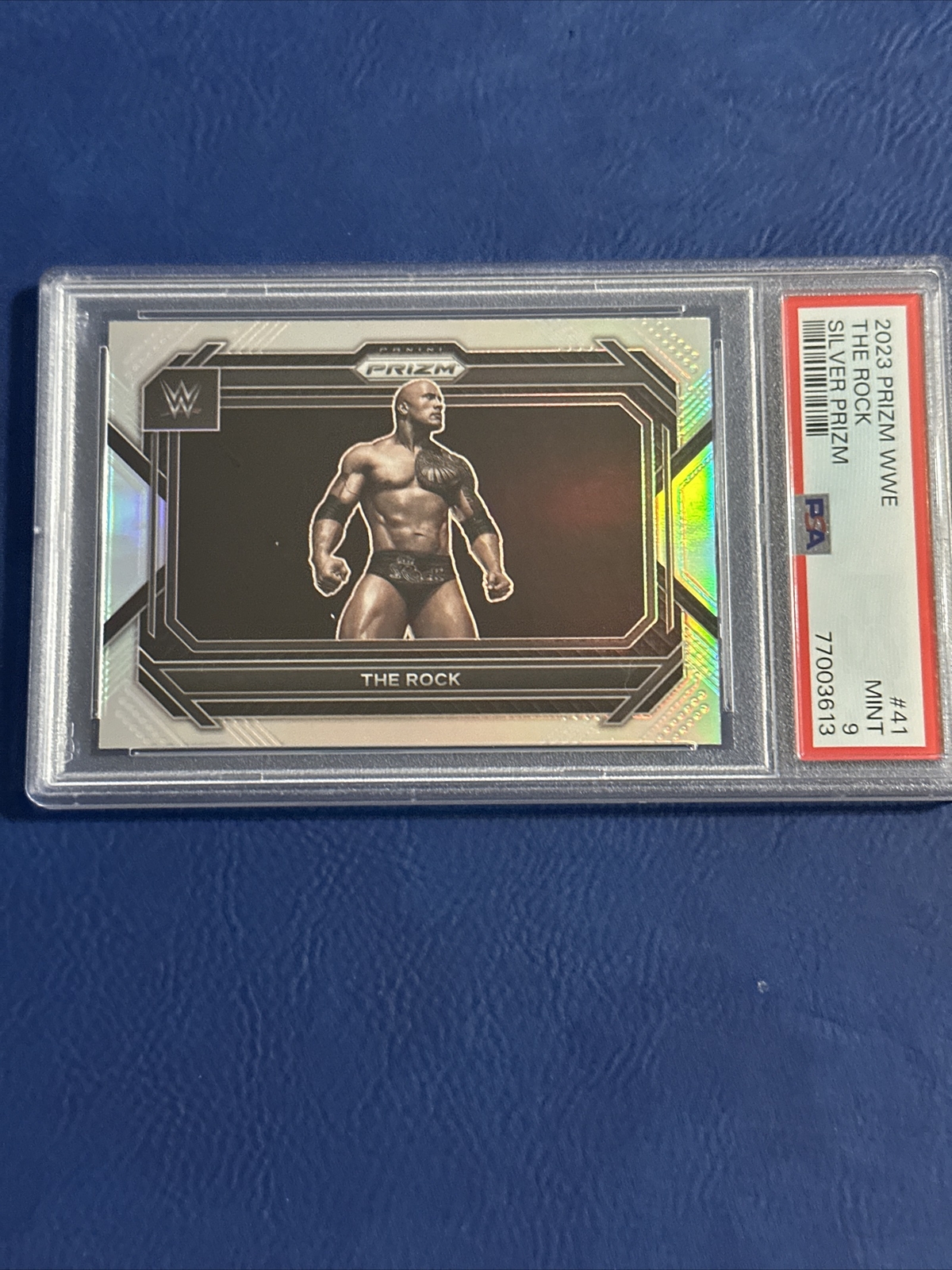 2022 Prizm WWE The Rock Silver Prizm PSA 9