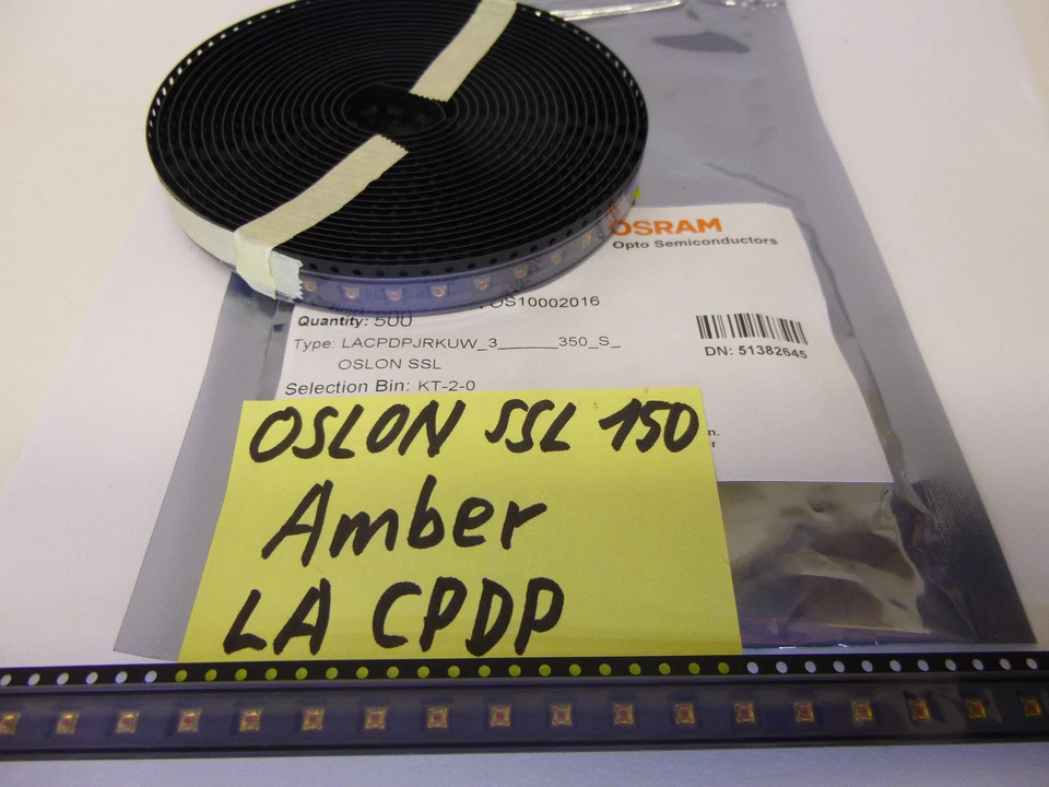 Lot of 10 pieces OSRAM OSLON® SSL150 COLOR LED AMBER 1W HIGH POWER 3030 LA CPDP - Image 2 of 4