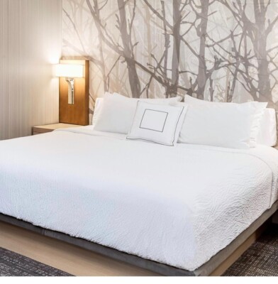 Marriott International Cobblestone Wash Activated Ripple Texture Queen  Coverlet