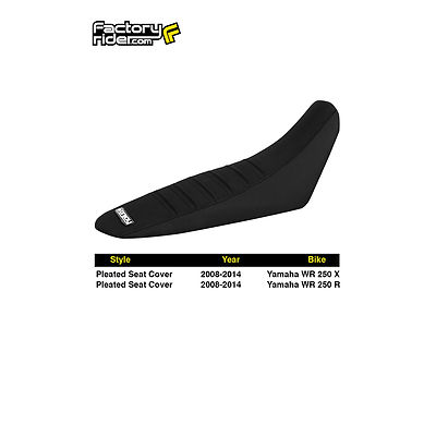 2008-2014 Yamaha WR 250 X & R Seat Cover Gripper All Black Pleated