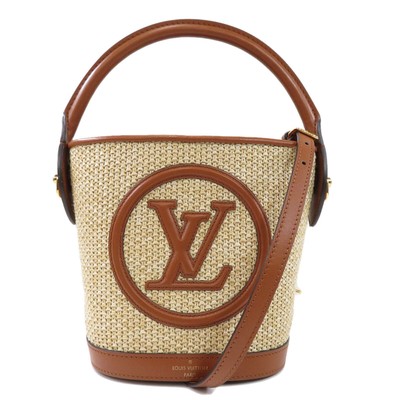 LOUIS VUITTON M59962 Handbag Petite Bucket Leather knit raffia | eBay 