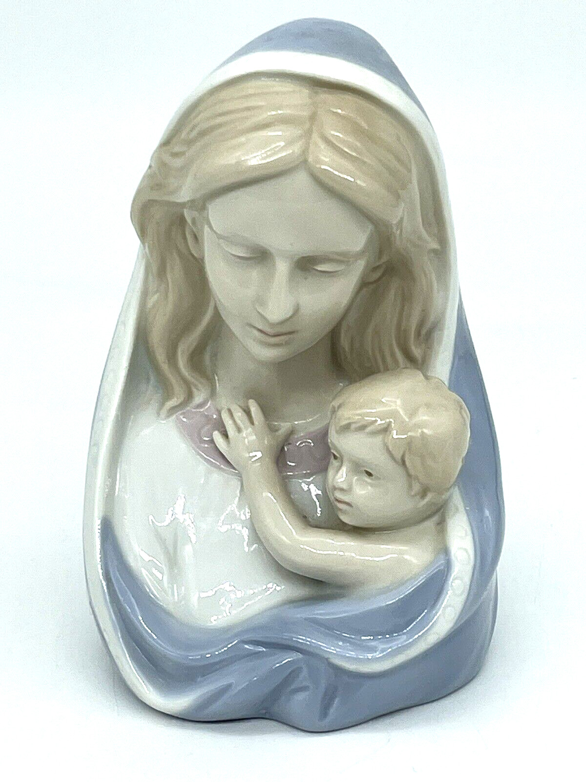 Madonna and Child Ave Maria Porcelain Music Box RR Roman Sankyo JAPAN