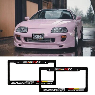  x2 MUGEN RR Racing License Plate Frame For All Honda Model Universal Fitment