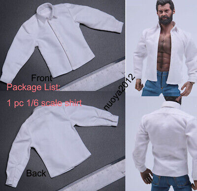 1pc 1:6 Scale Male Soldier T-shirt for Hot Toys Action Accs Parts White