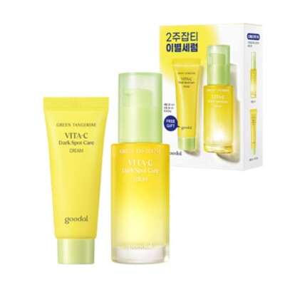 Goodal Green Tangerine Vita C Dark Spot Serum 30ml + Dark Spot Cream 40ml - B...