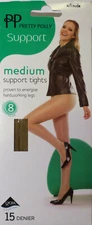 Pretty Polly XL Size Medium Support 15 Denier Tights with Lycra