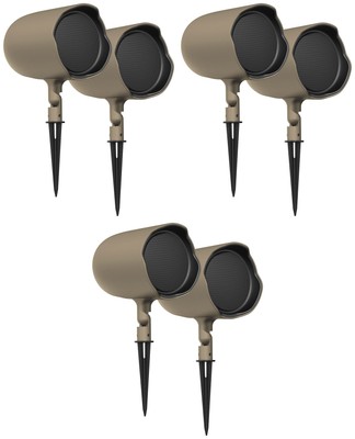 6 JBL GSF6-TN 6.5'' Landscape Ground Stake/Wall Mount 70v Commercial Speakers+Amp