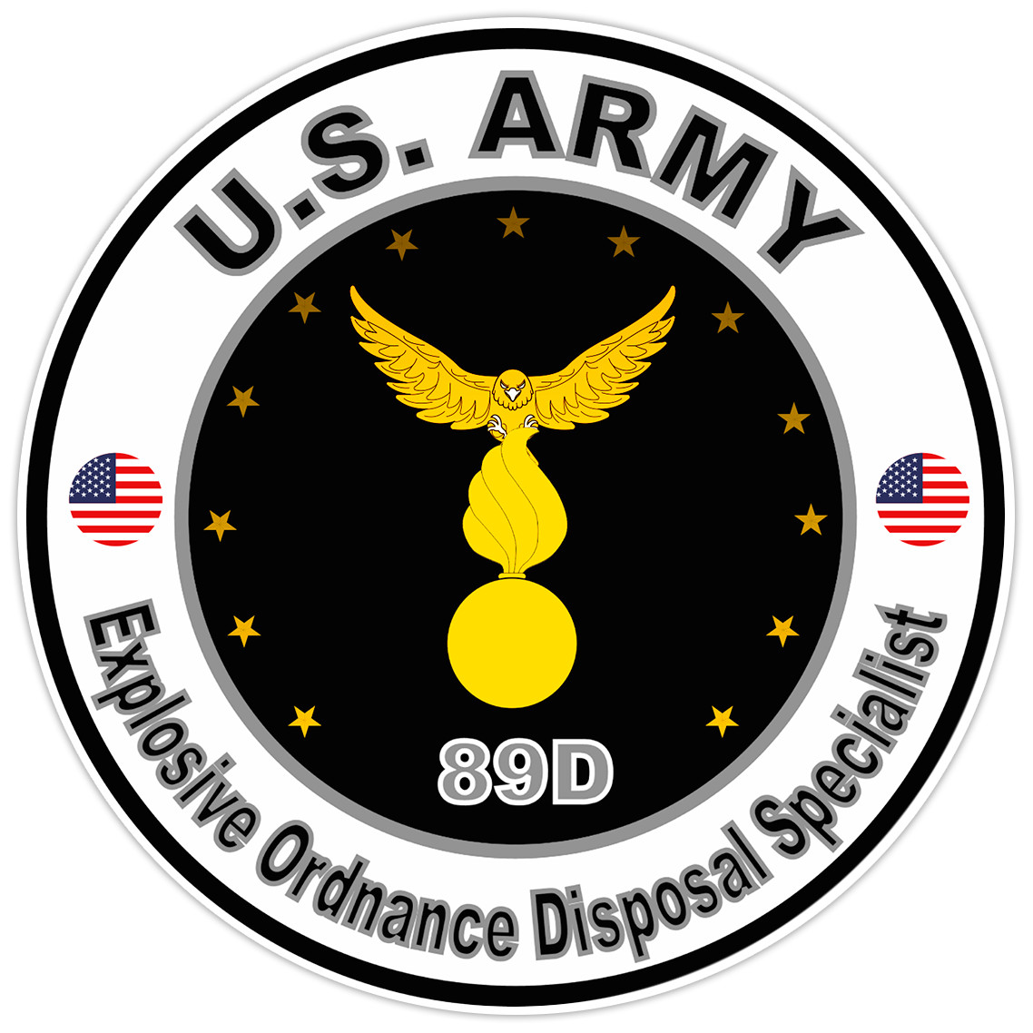 US Army Explosive Ordnance Disposal Specialist Bumper Sticker Military Decal 5"