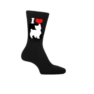 EMBROIDERED FOR YOU I Love Yorkshire Terrier dog Socks, Yorkie Dogs Owners Socks Novelty Gift