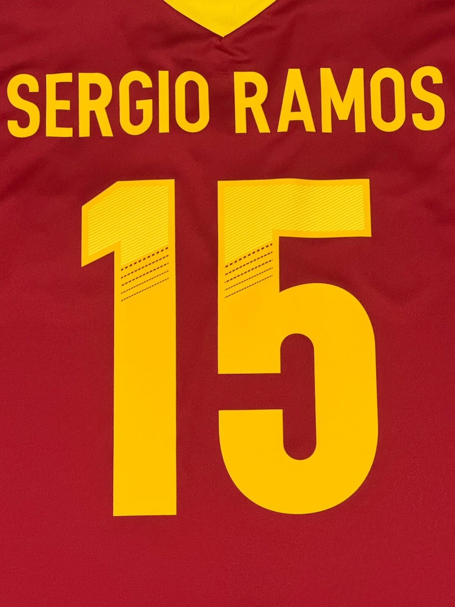 2013 Spain Home Jersey #15 Sergio Ramos XL Adidas Soccer