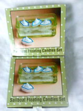 2 Lot Imagination in Action Set of Sailboat Floating Candles Home Decor VTG NOS