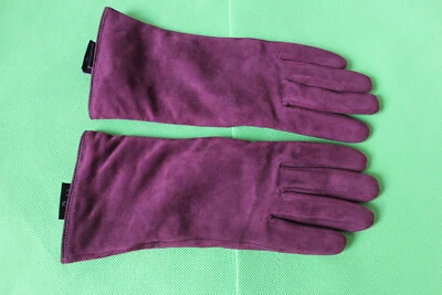 Damen Luxus Roeckl Wildleder Handschuhe Rotwein Bordeaix Gr 6.5 Neu - Bild 1 von 2