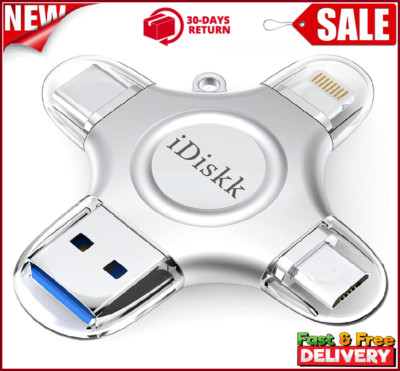 MFi Certified 256GB Flash Drive Memory Photo Stick PC iPhone/iPad/Android/USB-C