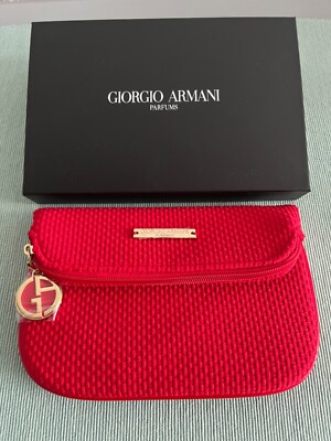 GIORGIO Armani Parfums Bag Clutch Pouch rot / gold NEU OVP 