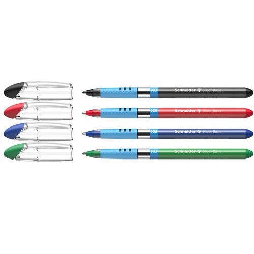 Schneider Slider Memo Kugelschreiber farbsortiert 0.7 mm Schreibfarbe: Blau, 4 St. + GRATIS 1 Schneider Slider Rave XB b