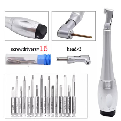 Dental Torque Wrench Universal Implant Kit Wrench Contra Angle & 16 Drivers us