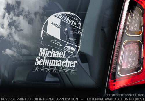 Michael Schumacher - F1 Car Window Sticker -Formula 1 HELMET Ferrari Schumi TYP3 - Picture 1 of 1
