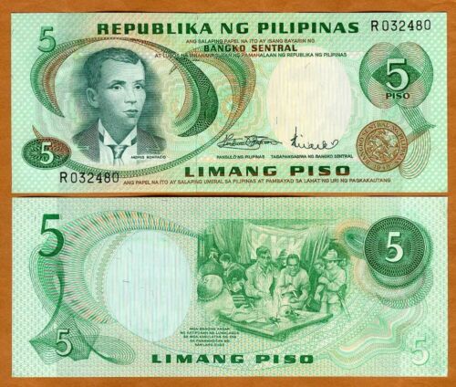 Philippines, 5 Piso (1970s) First Issue P-148, UNC - Picture 1 of 1