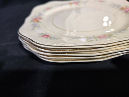 Homer Laughlin Cashmere Square Salad Plates Set of 6 - Picture 3 of 3