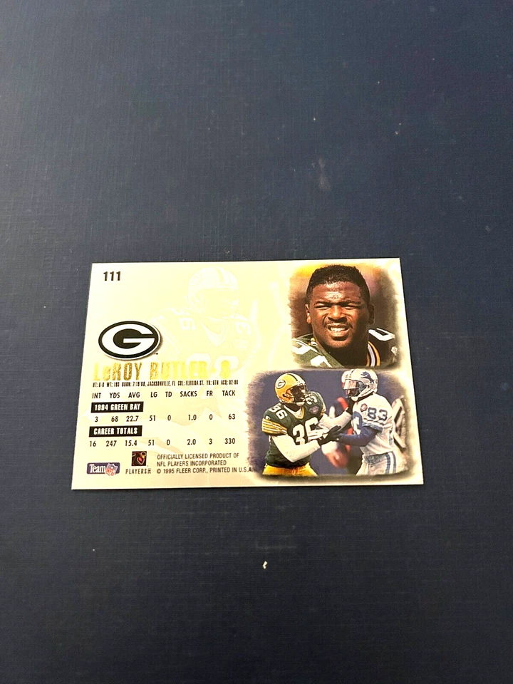 1995 Fleer Ultra Football LeRoy Butler #111 HOF Set Break NM - Image 2 of 2