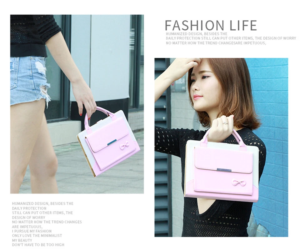 Funda protectora de cuero con soporte para bolso de mano de lujo para iPad Pro/mini 2/3/4/Air12 Foto 2 de 4