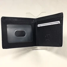 Men's Slim Minimalist Black Wallet Genuine Leather RFID Blocking Equipped