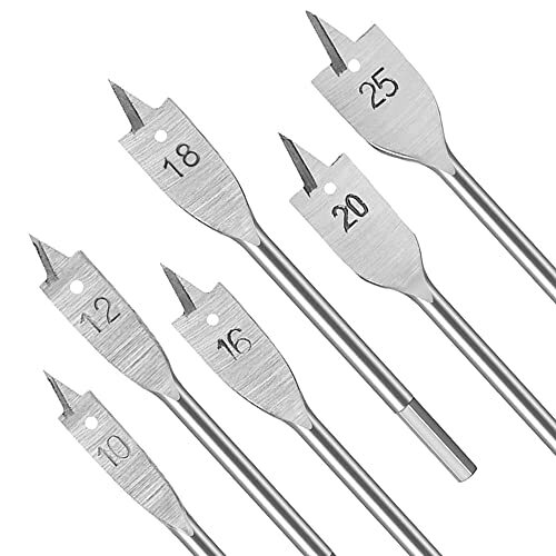 Set di 6 Punte per Trapano Piatte per Legno Punte Trapano Piatte 10mm (s9T)