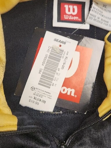 Vintage Wilson Black Yellow Snap Button Back Sport Vest Youth Kids XL 18/20 New - Image 2 of 4